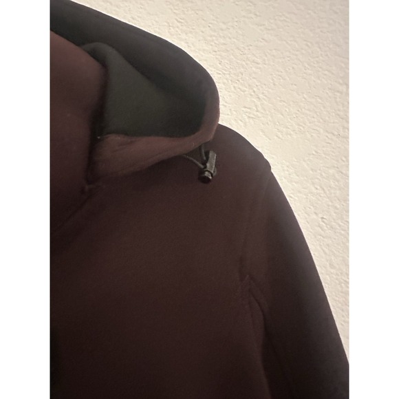 ANDREW MARC Womens M Jacket Detach Hood Full‎ Zip Burgundy Soft Shell Coat XL - Picture 4 of 9